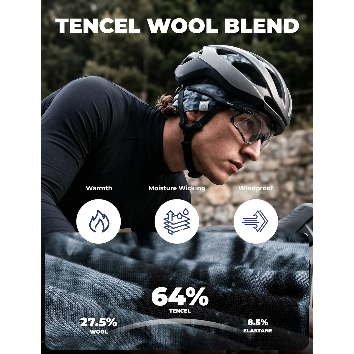 Czapka rowerowa z Tencelu i wełny merino pod kask