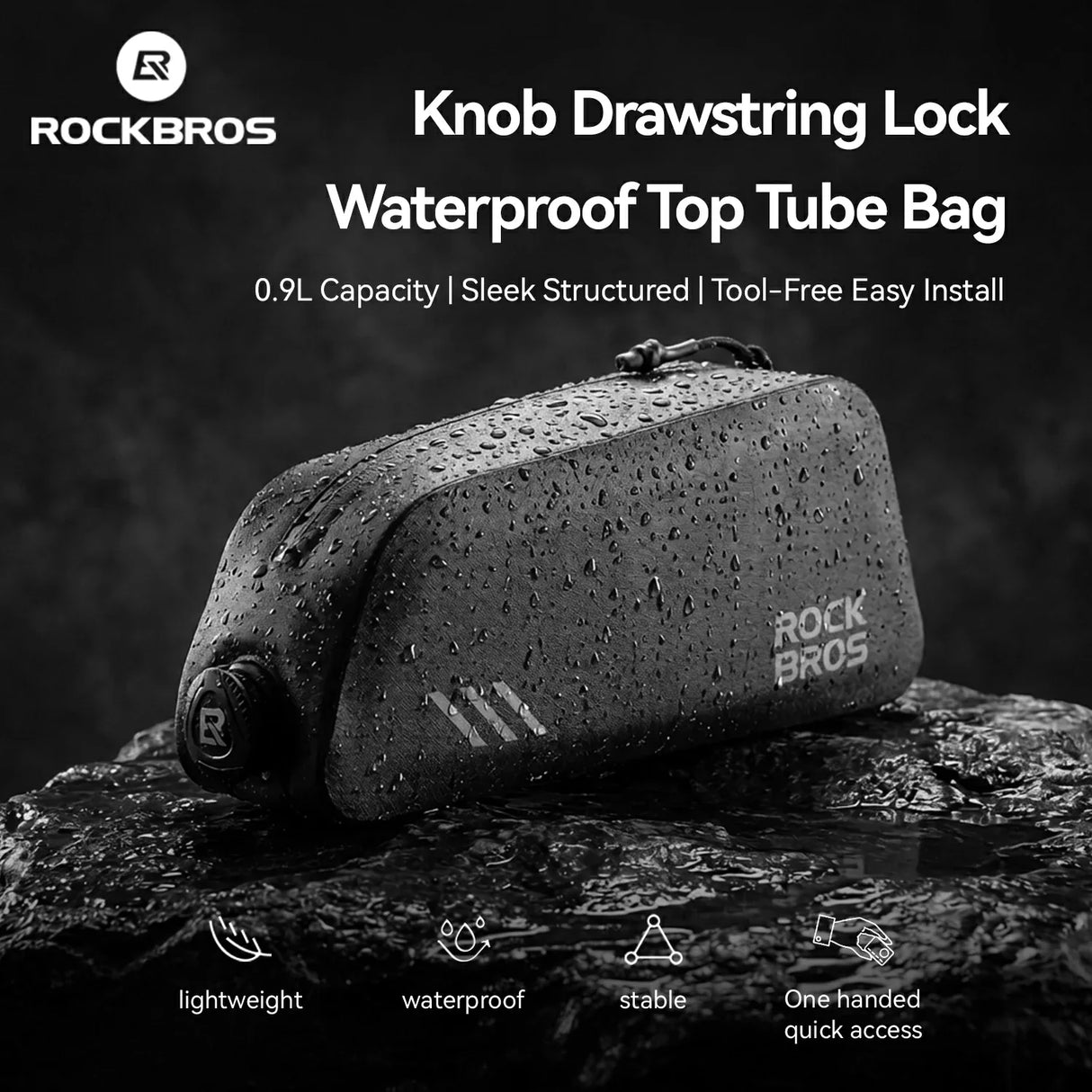 ROCKBROS 100% Wodoodporna Torba Na Ramę Roweru 0,9 L - AS-172 Torby na ramę