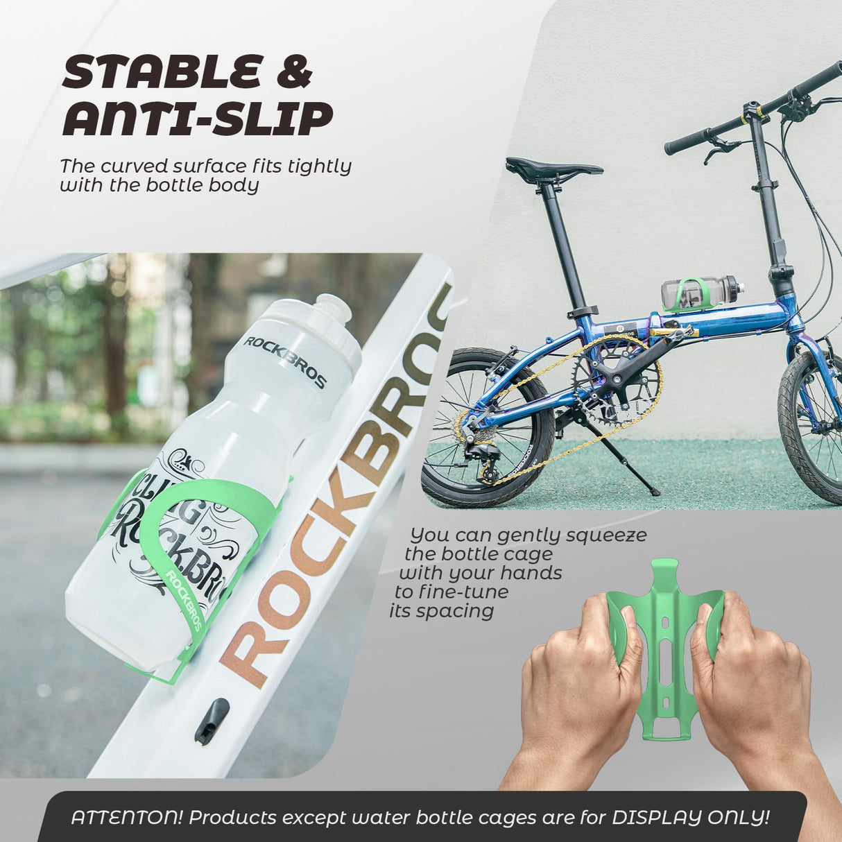 ROCKBROS ROCKBROS Uchwyt na Butelkę, Lekki, Prosta Instalacja, Uniwersalny, na Butelek, Parasol, Puszek, do Więszości Rowerów, Stabliny, Czarny, Niebieski, Czerwony, Zielony Uchwyty na bidon
