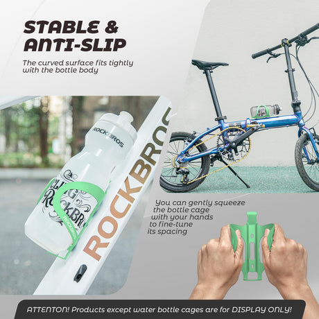 ROCKBROS ROCKBROS Uchwyt na Butelkę, Lekki, Prosta Instalacja, Uniwersalny, na Butelek, Parasol, Puszek, do Więszości Rowerów, Stabliny, Czarny, Niebieski, Czerwony, Zielony Uchwyty na bidon