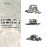 ROCKBROS ROCKBROS Kapelusz Przeciwsłoneczny, Ochrona przed Promieniowaniem UV, Składany, Outdoorowy Kapelusz na Wędrówki, Kapelusz Wędkarski, Kapelusz Ogrodowy, Kapelusz Moro, Damski Męski Czapki