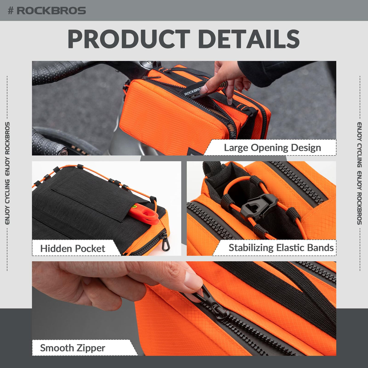 ROCKBROS Torba na Ramę Roweru Torba do Przechowywania Ramy z Paskiem na Ramię-071 Torby na kierownicę